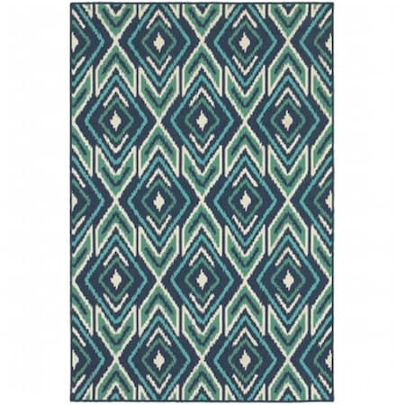Sphinx By Oriental Weavers Oriental Weavers Meridian 2209B 8 and apos; Round Round - Navy/ Green-Polypropylene M2209B240RDST